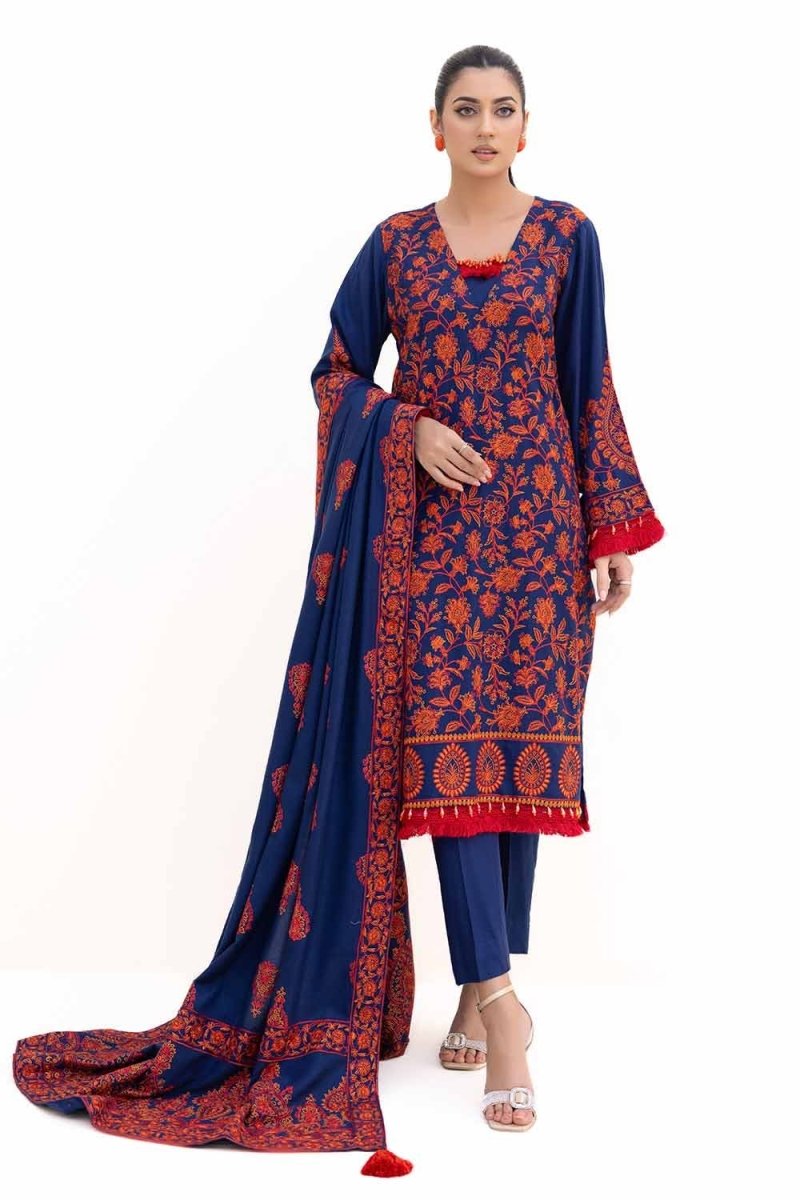 Gul Ahmed 3PC Unstitched Embroidered Acrylic Suit with Embroidered Acrylic Dupatta AP-42012