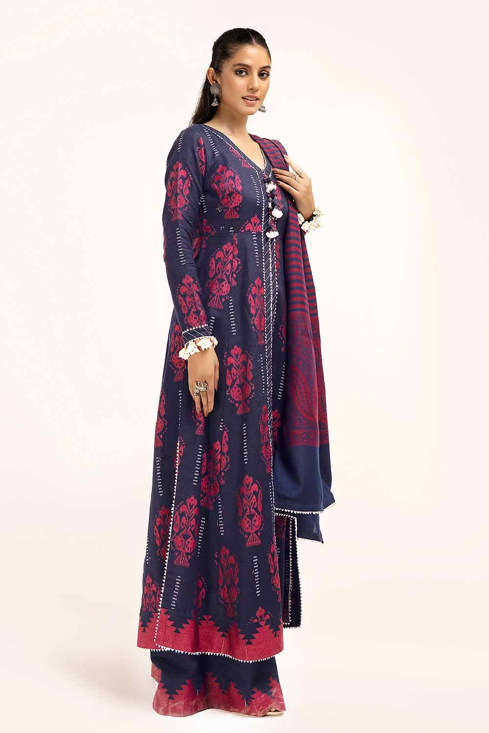 Gul Ahmed 3 Piece Unstitched Jacquard Suit with Pashmina Dupatta AP-42023