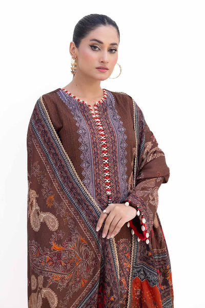 Gul Ahmed 3PC Unstitched Printed Khaddar Suit with Printed Pashmina Dupatta AP-42029