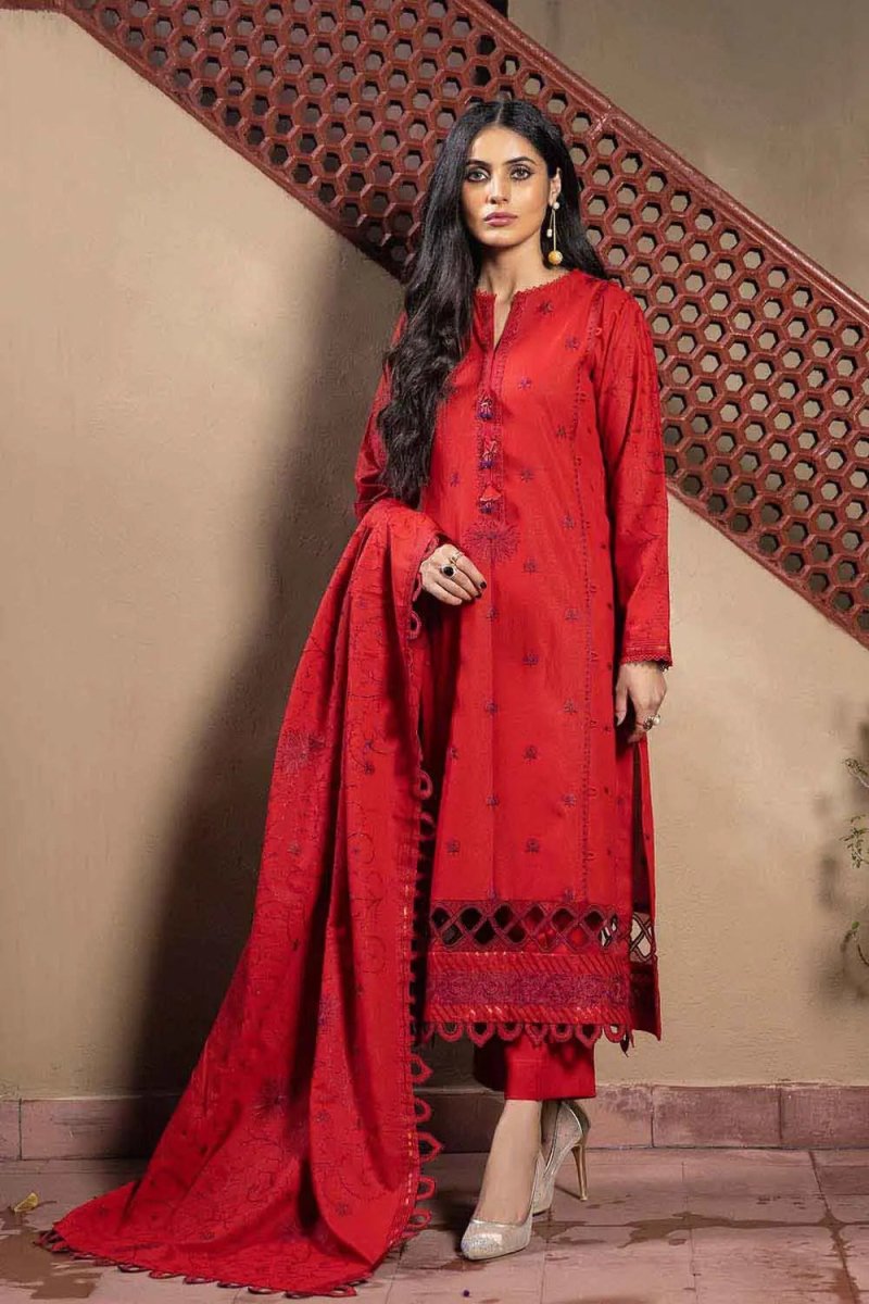 Gul Ahmed 3PC Unstitched Embroidered Karandi Shawl Suit AY-12005