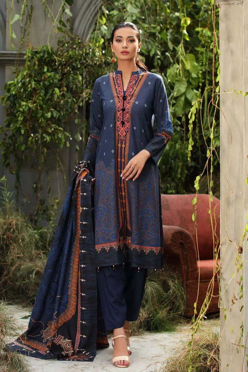 Gul Ahmed 3PC Unstitched Digital Printed Karandi Shawl Suit AY-12030