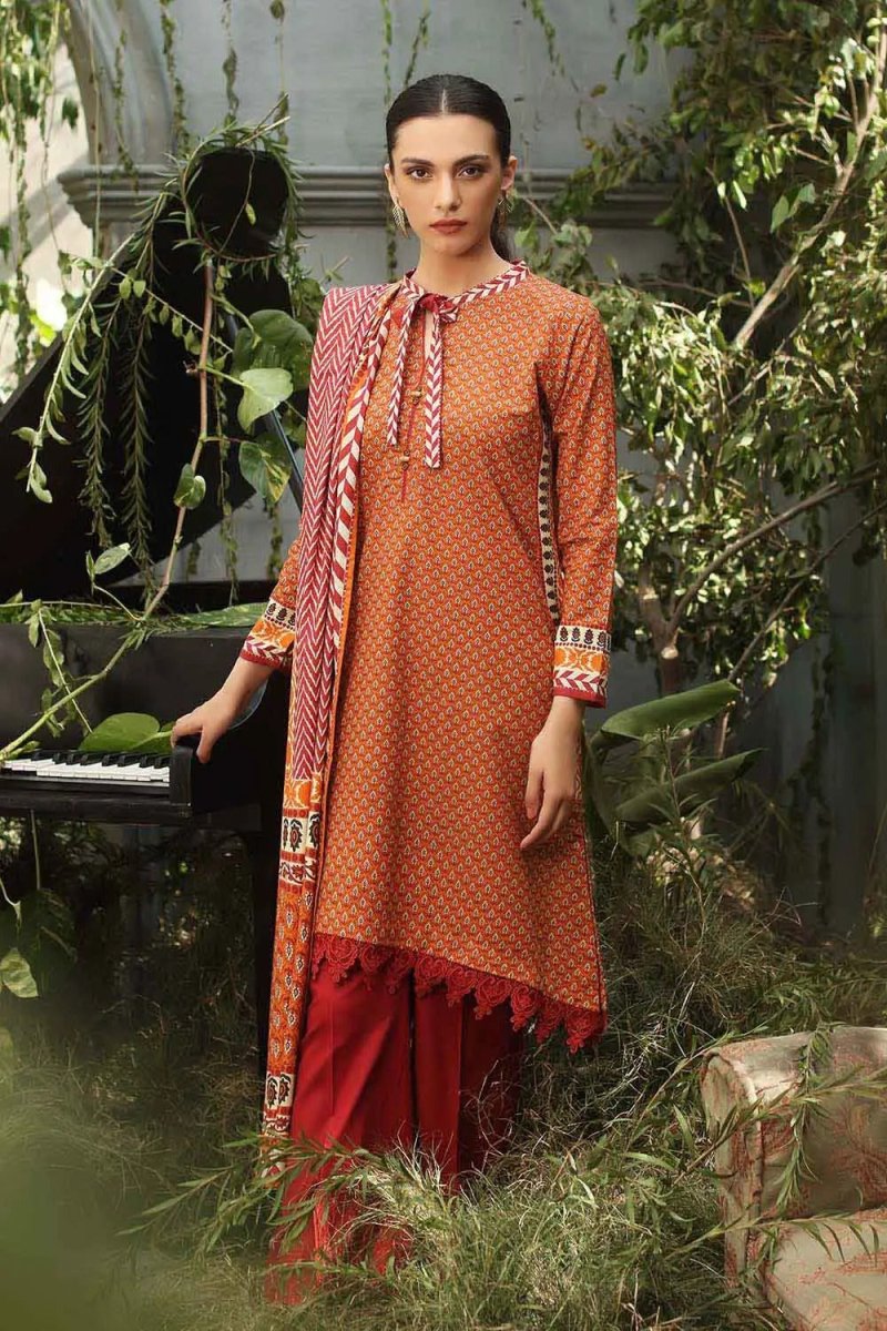 Gul Ahmed 3PC Unstitched Digital Printed Karandi Shawl Suit AY-12036 A