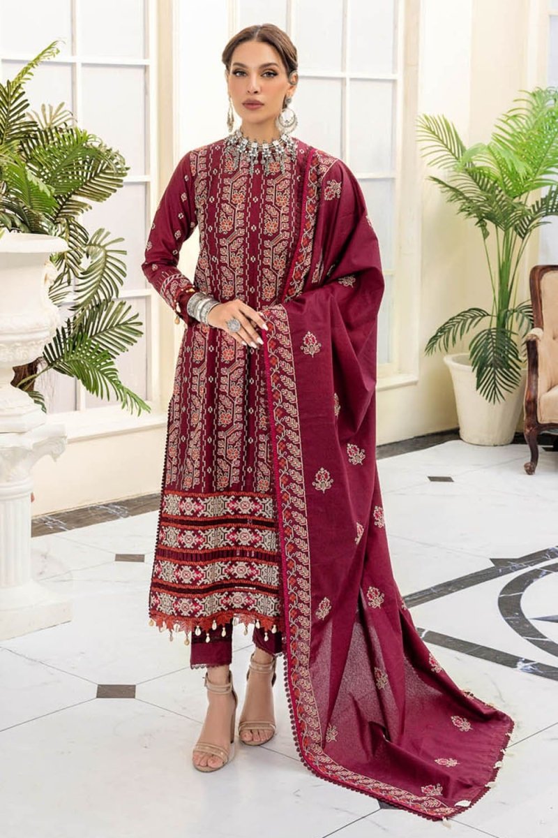 Gul Ahmed 3PC Karandi Embroidered Unstitched Suit AY-22014