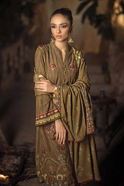 Gul Ahmed 3PC Embroidered Digital Printed Karandi Unstitched Suit AY-32005