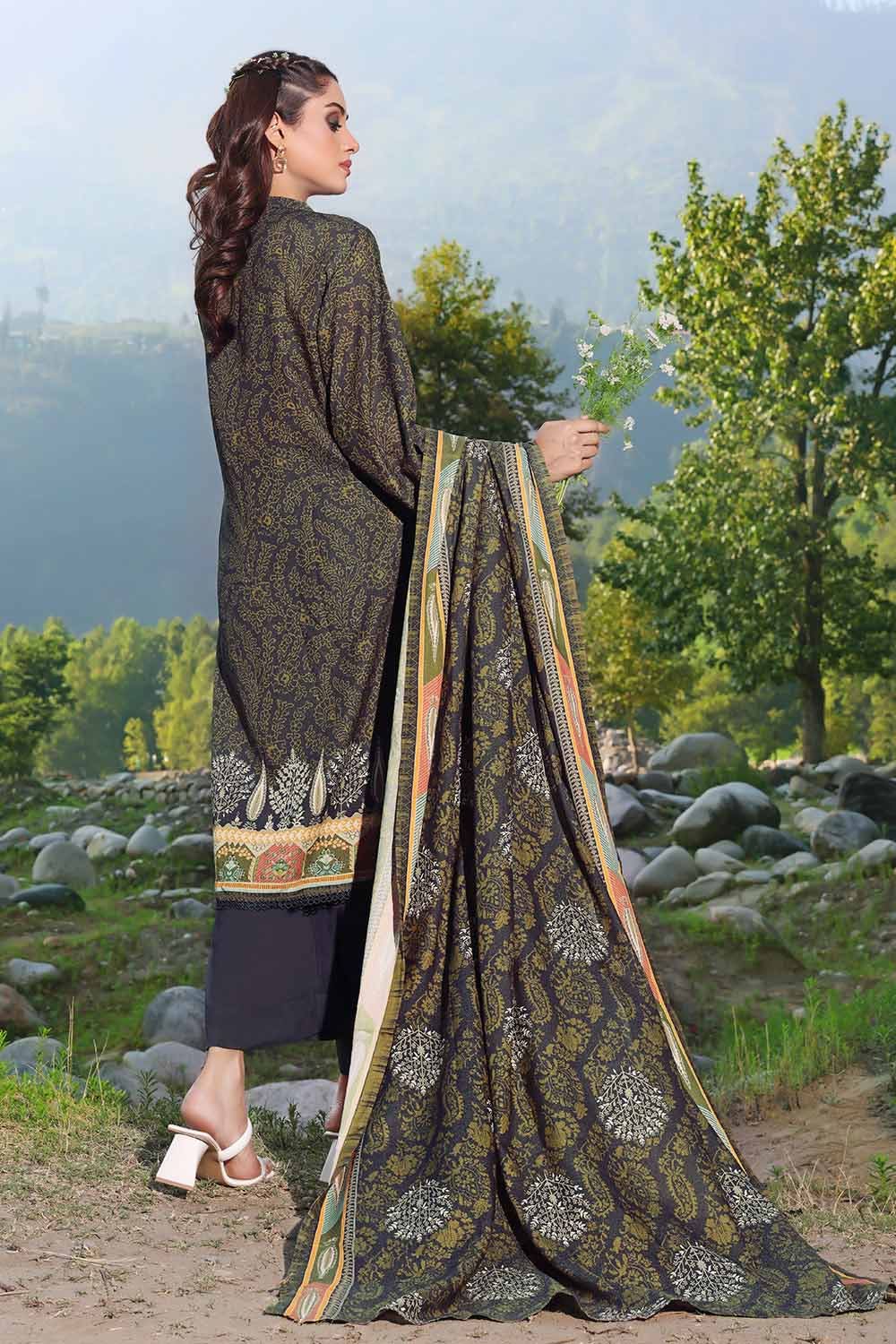 Gul Ahmed 3PC Printed Karandi Unstitched Suit AY-32006