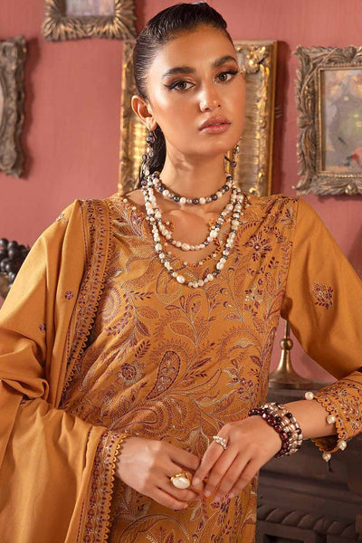 Gul Ahmed 3PC Embroidered Digital Printed Karandi Unstitched Suit AY-32024