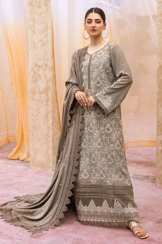 Gul Ahmed 3PC Embroidered Karandi Unstitched Suit with Embroidered Karandi Dupatta AY-32025