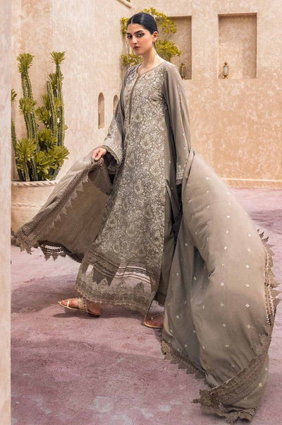 Gul Ahmed 3PC Embroidered Karandi Unstitched Suit with Embroidered Karandi Dupatta AY-32025