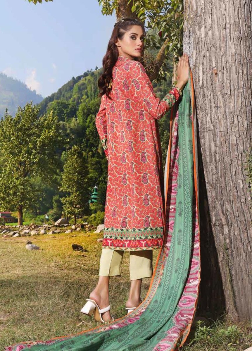 Gul Ahmed 3PC Printed Karandi Unstitched Suit AY-32029