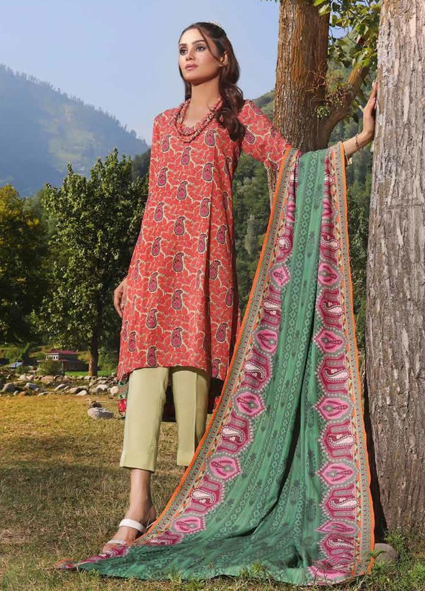 Gul Ahmed 3PC Printed Karandi Unstitched Suit AY-32029