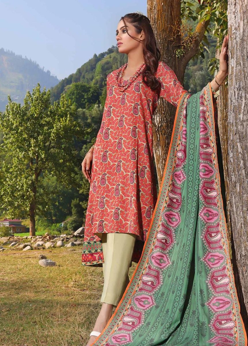 Gul Ahmed 3PC Printed Karandi Unstitched Suit AY-32029