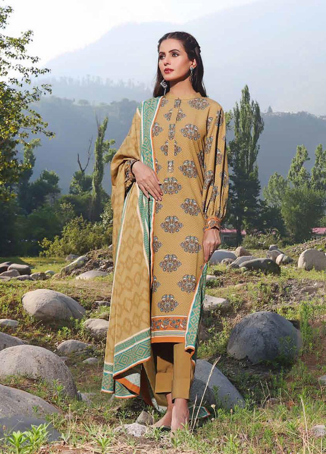 Gul Ahmed 3PC Printed Karandi Unstitched Suit AY-32030