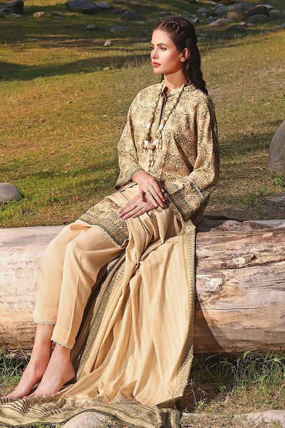 Gul Ahmed 3PC Printed Karandi Unstitched Suit AY-32033