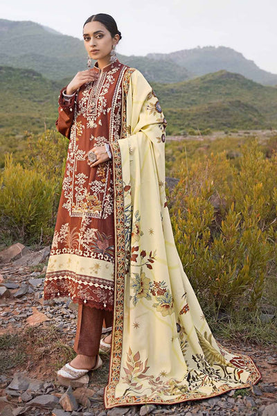 Gul Ahmed 3PC Embroidered Digital Printed Karandi Unstitched Suit AY-32036