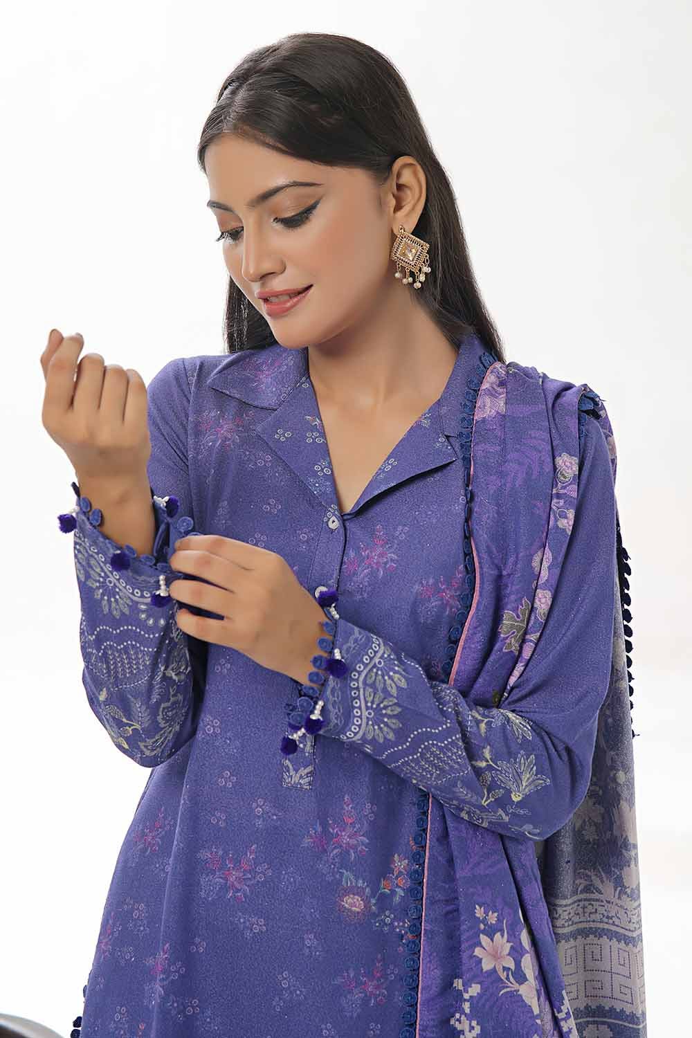 Gul Ahmed 3PC Unstitched Printed Karandi Suit AY-42001