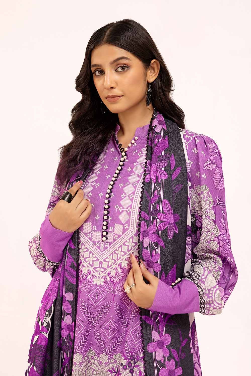 Gul Ahmed 3PC Unstitched Printed Karandi Suit AY-42002