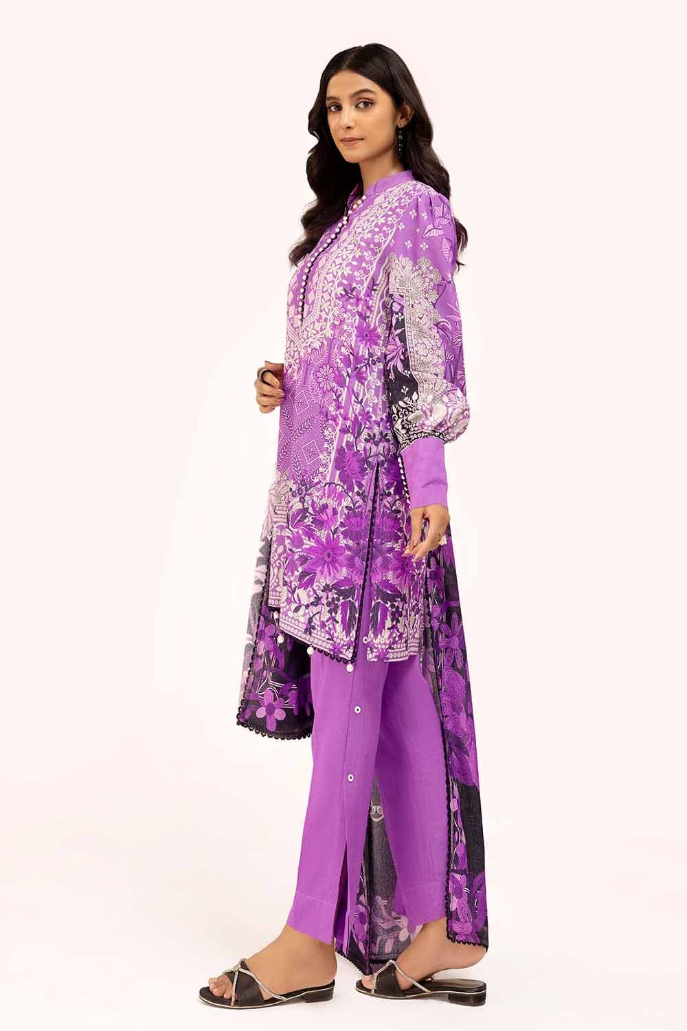 Gul Ahmed 3PC Unstitched Printed Karandi Suit AY-42002