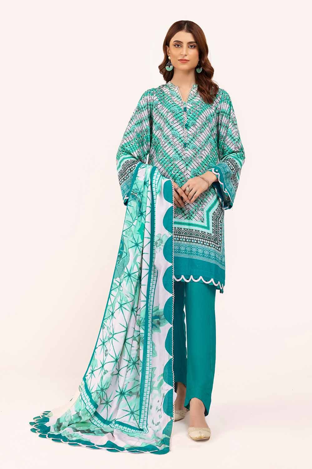 Gul Ahmed 3PC Unstitched Printed Karandi Suit AY-42003