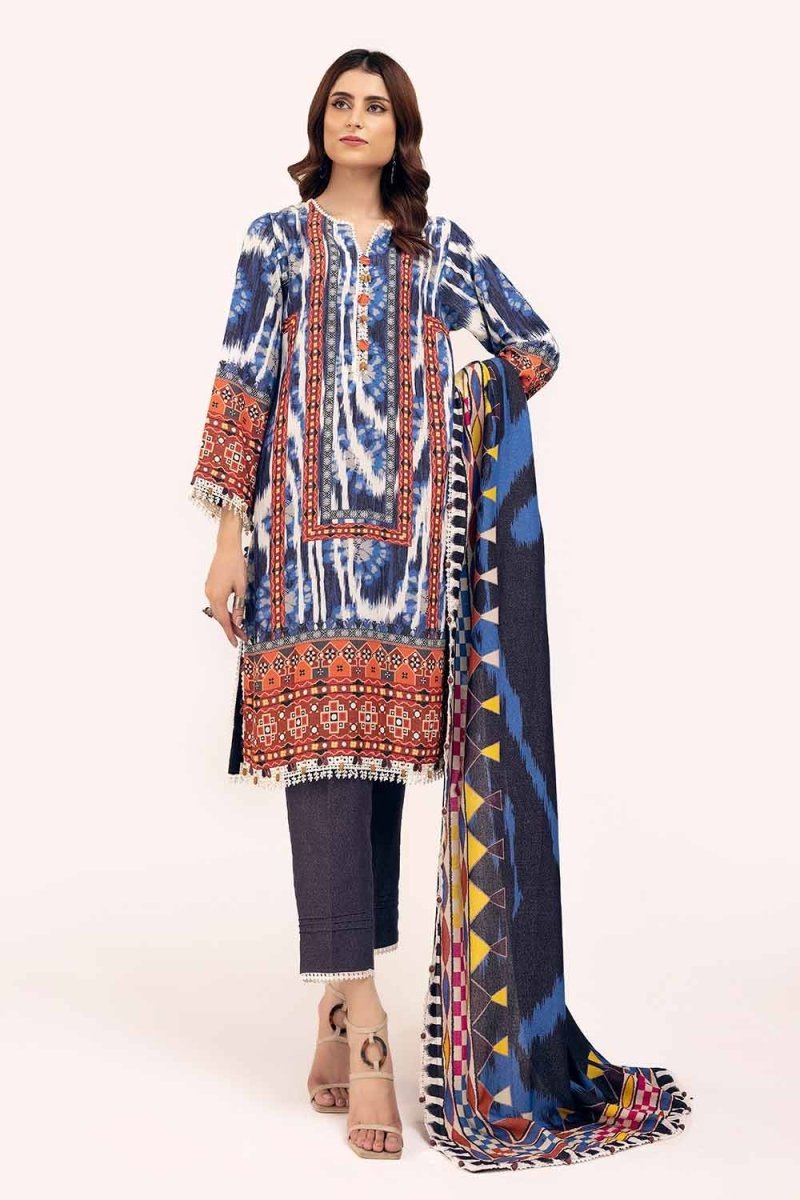 Gul Ahmed 3PC Unstitched Printed Karandi Suit AY-42004