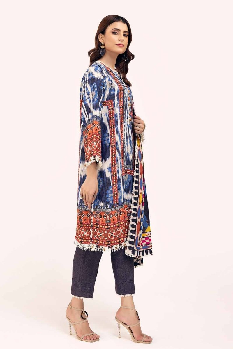 Gul Ahmed 3PC Unstitched Printed Karandi Suit AY-42004