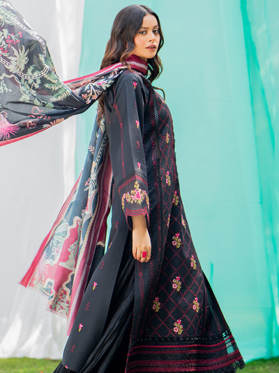 Bin Ilyas 3 Piece Unstitched Embroidered Lawn Suit - Article-1801-B
