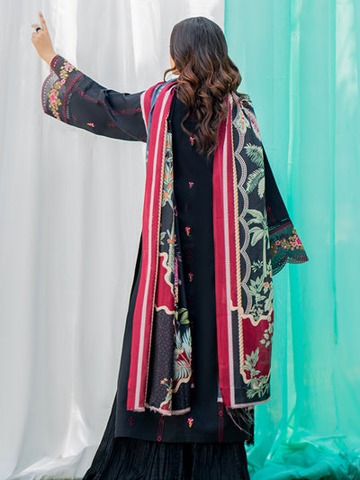 Bin Ilyas 3 Piece Unstitched Embroidered Lawn Suit - Article-1801-B