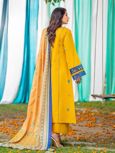 Bin Ilyas 3 Piece Unstitched Embroidered Lawn Suit - Article-1804-B