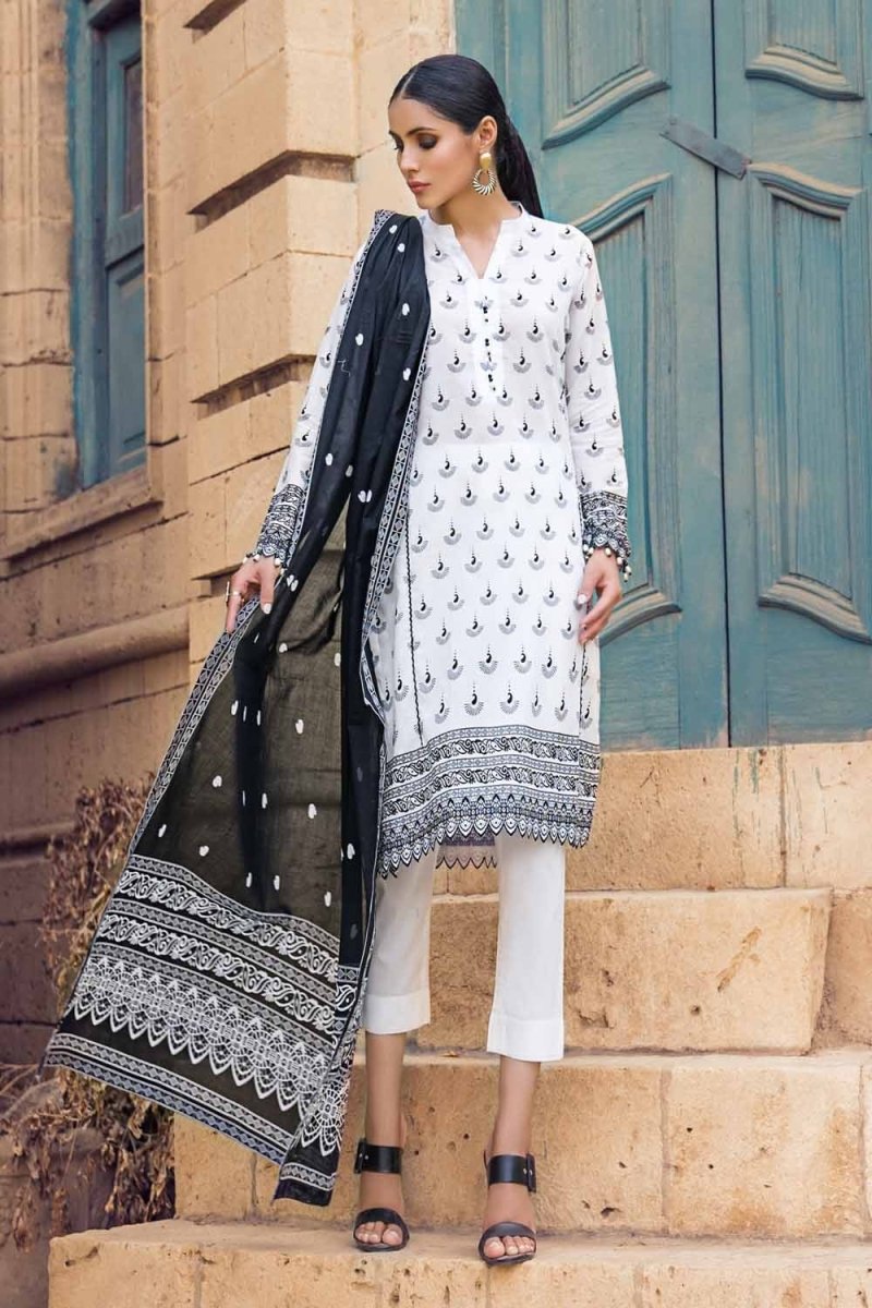 Gul Ahmed 3PC Unstitched Printed Lawn Suit With Lawn Dupatta B-12003