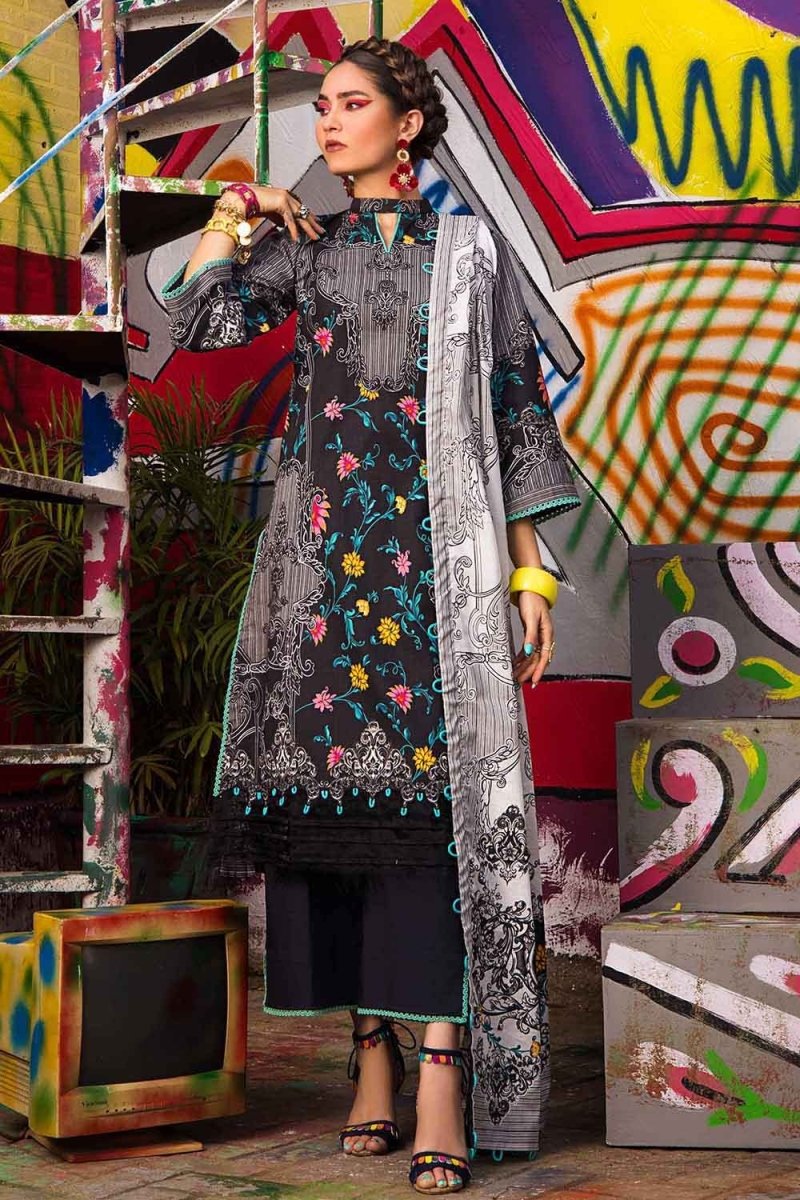 Gul Ahmed 3PC Digital Printed Lawn Unstitched Suit B-22006