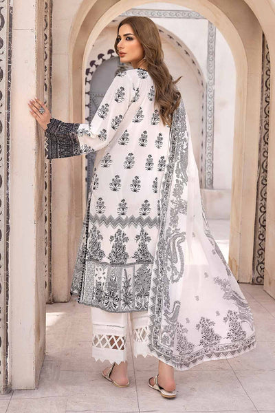 Gul Ahmed 3PC Unstitched Embroidered Lawn Suit with Organza Neckline B-32034