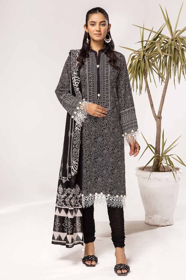 Gul Ahmed 3PC Unstitched Printed Lawn Suit B-42001