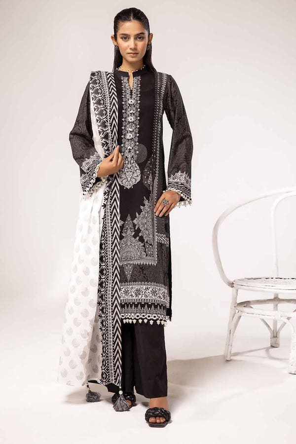 Gul Ahmed 3PC Unstitched Printed Lawn Suit B-42016