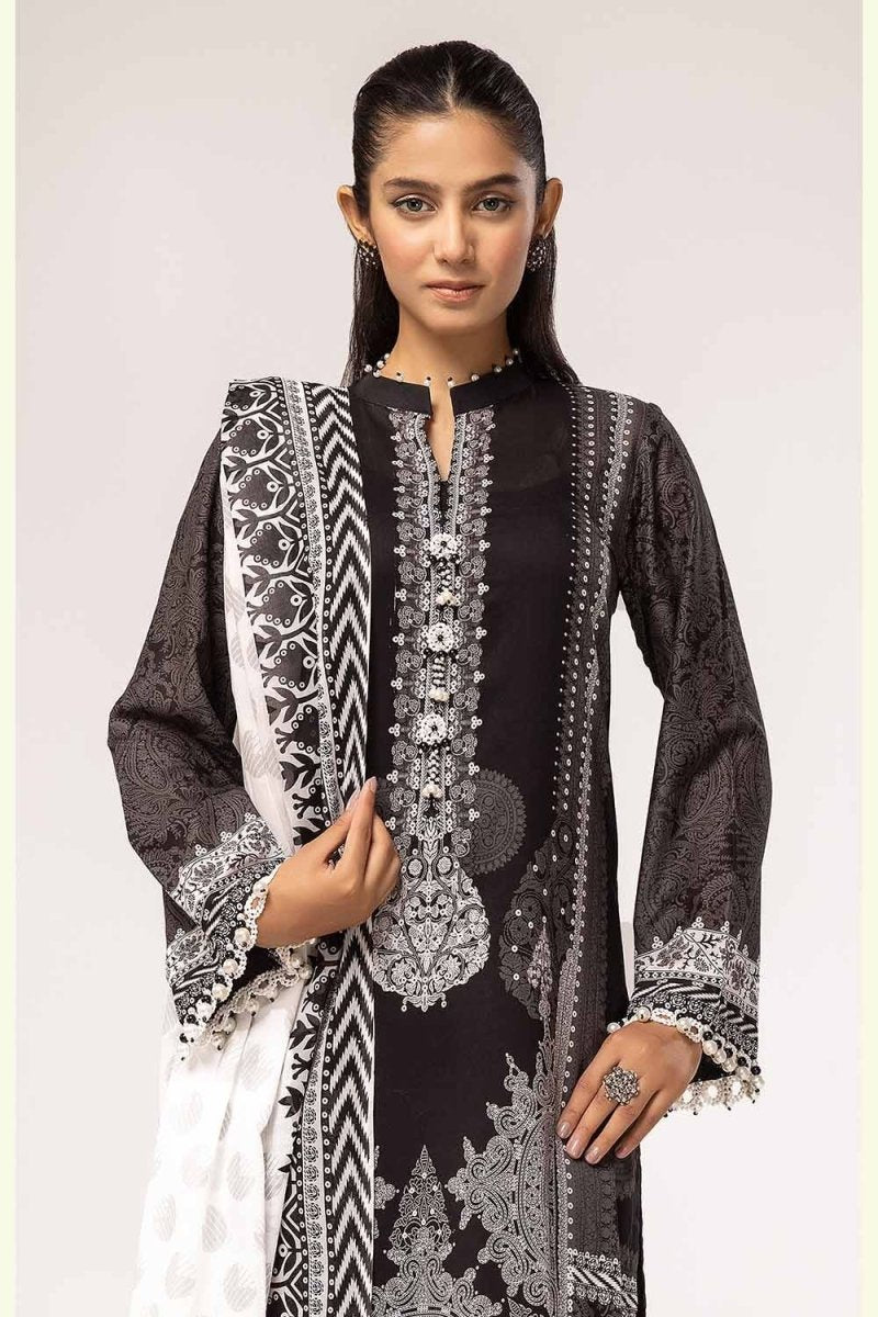 Gul Ahmed 3PC Unstitched Printed Lawn Suit B-42016