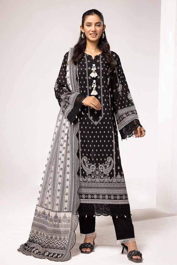 Gul Ahmed 3PC Unstitched Printed Lawn Suit B-42019