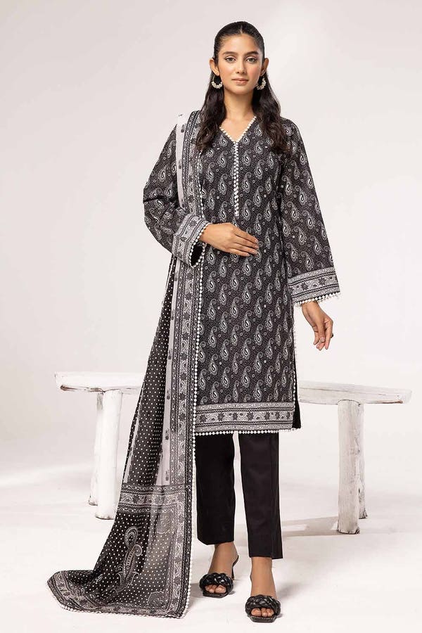 Gul Ahmed 3PC Unstitched Printed Lawn Suit B-42020