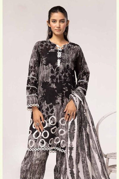 Gul Ahmed 3PC Unstitched Embroidered Lawn Suit B-42027