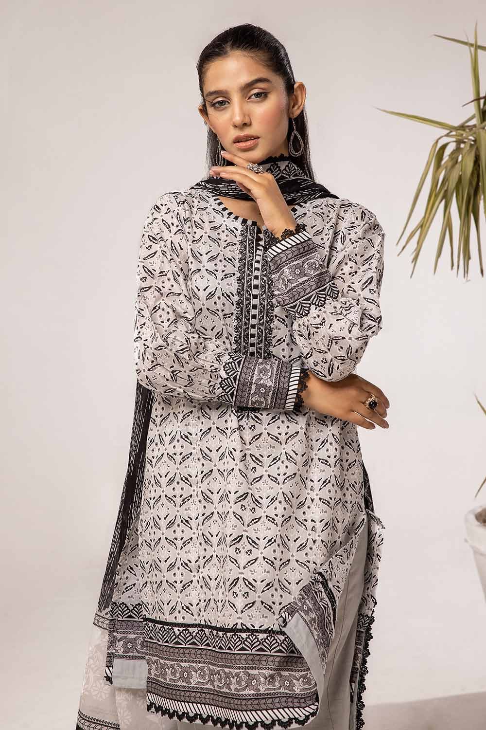 Gul Ahmed 3PC Unstitched Embroidered Lawn Suit B-42028