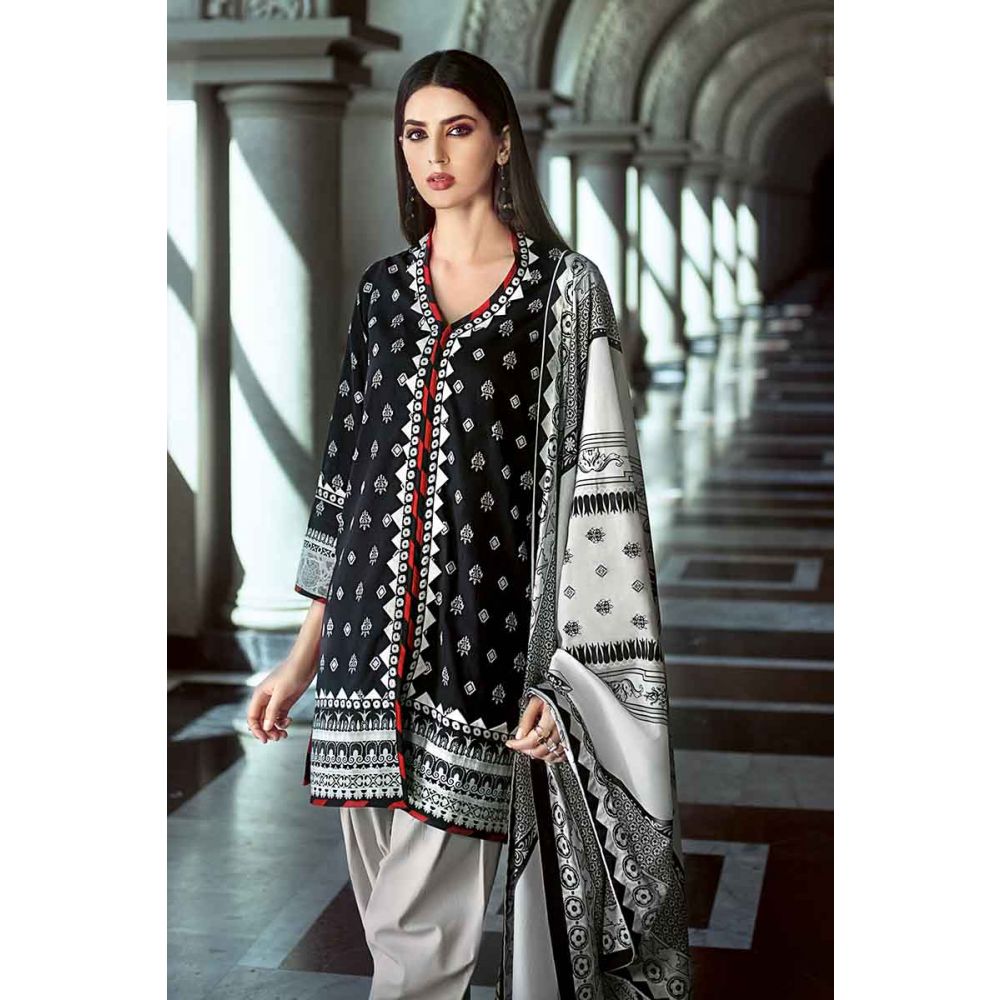 Gul Ahmed Printed Lawn Stitched 3 Piece Suit B-45