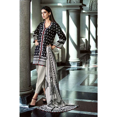 Gul Ahmed Printed Lawn Stitched 3 Piece Suit B-45