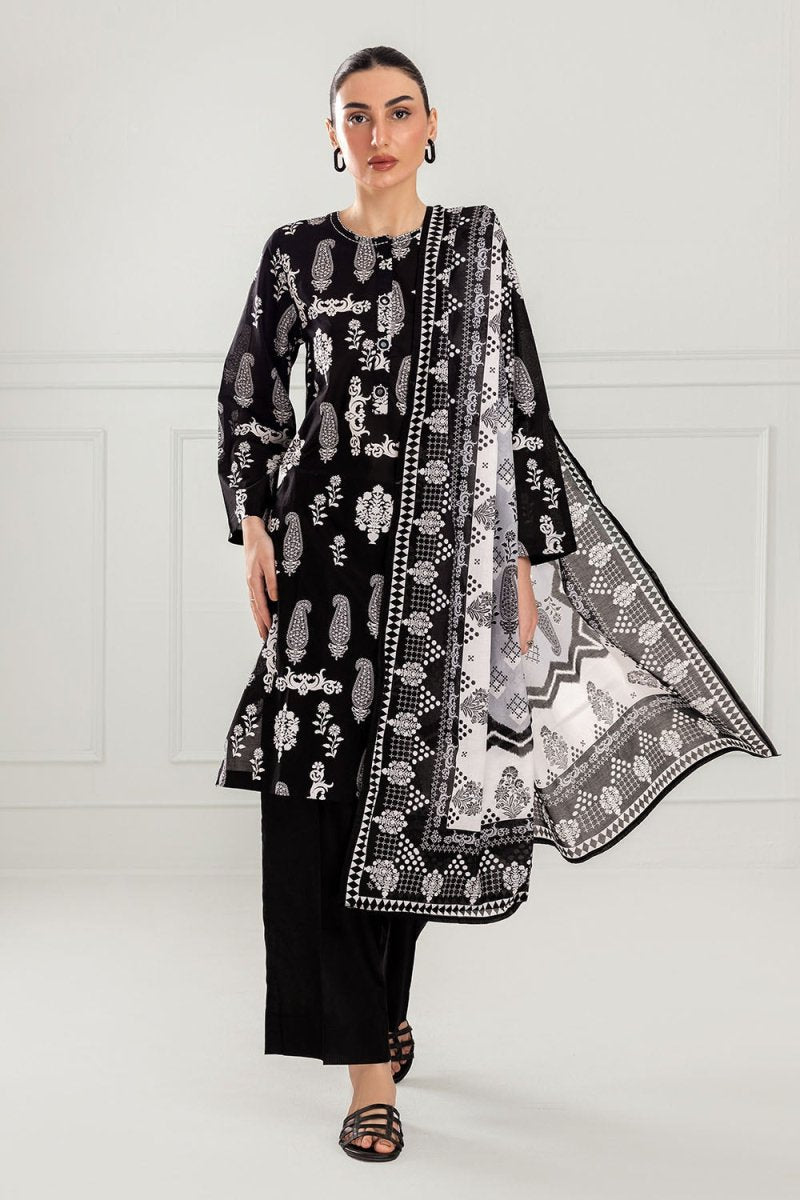Gul Ahmed 3 Piece Unstitched Printed Lawn Suit B-52002