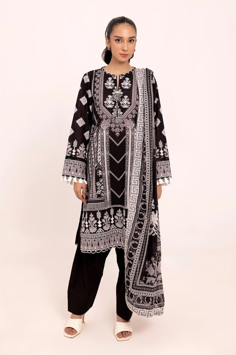 Gul Ahmed 3 Piece Unstitched Embroidered Printed Lawn Suit B-52016