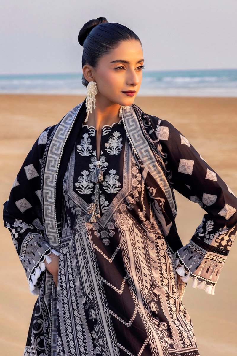 Gul Ahmed 3 Piece Unstitched Embroidered Printed Lawn Suit B-52016