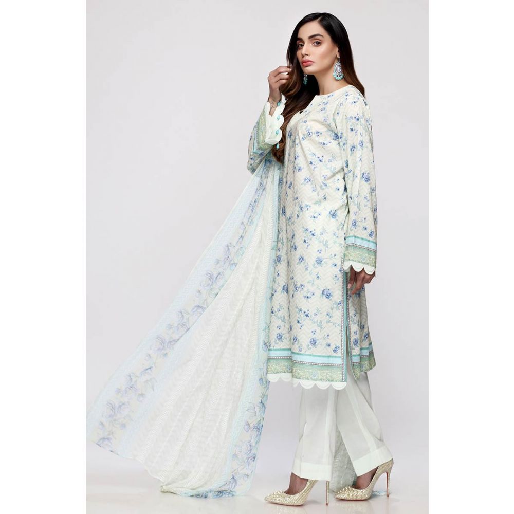 Embroidered Lawn Unstitched 3 Piece Suit BCT-19