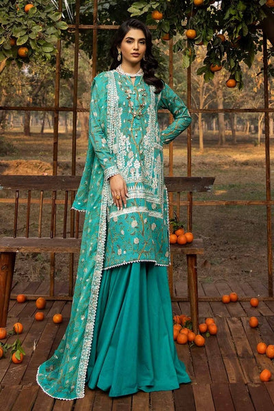 Gul Ahmed 3PC Embroidered Printed Lawn Unstitched Suit with Embroidered Printed Chiffon Dupatta - BCT-42004