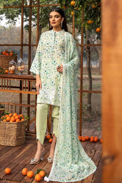 Gul Ahmed 3PC Embroidered Printed Lawn Unstitched Suit with Embroidered Printed Chiffon Dupatta - BCT-42005