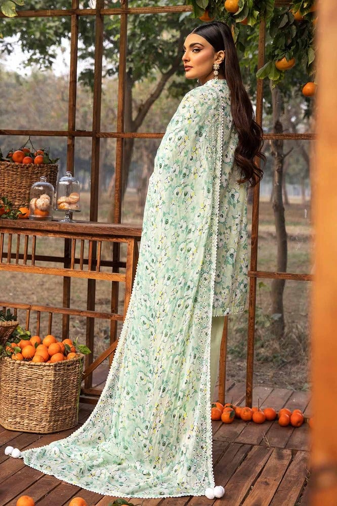 Gul Ahmed 3PC Embroidered Printed Lawn Unstitched Suit with Embroidered Printed Chiffon Dupatta - BCT-42005