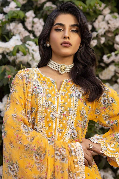 Gul Ahmed 3PC Embroidered Printed Lawn Unstitched Suit with Embroidered Printed Chiffon Dupatta - BCT-42008