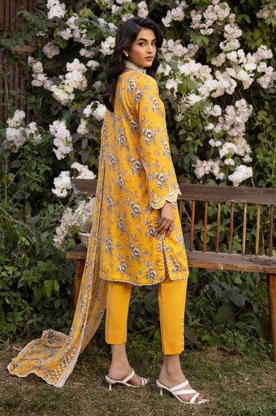 Gul Ahmed 3PC Embroidered Printed Lawn Unstitched Suit with Embroidered Printed Chiffon Dupatta - BCT-42008