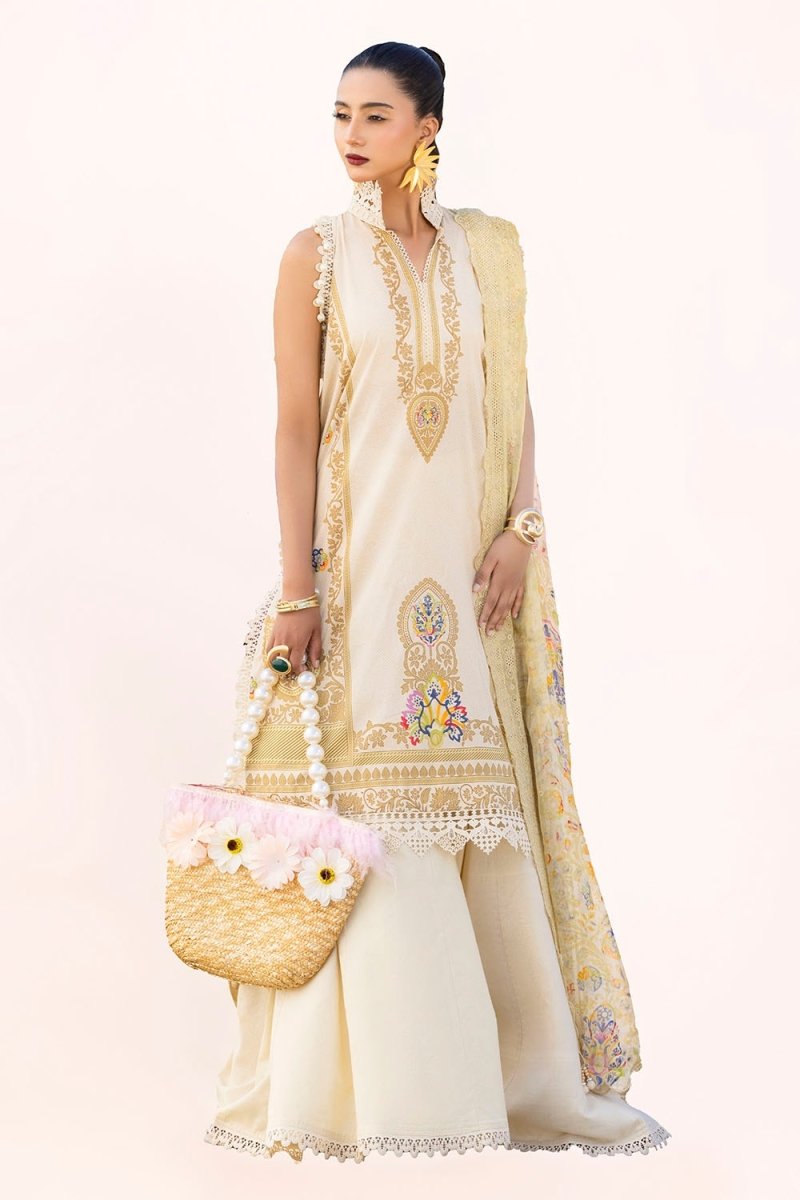 Gul Ahmed 3 Piece Unstitched Printed Lawn Suit with Embroidered Chiffon Dupatta BCT-52013