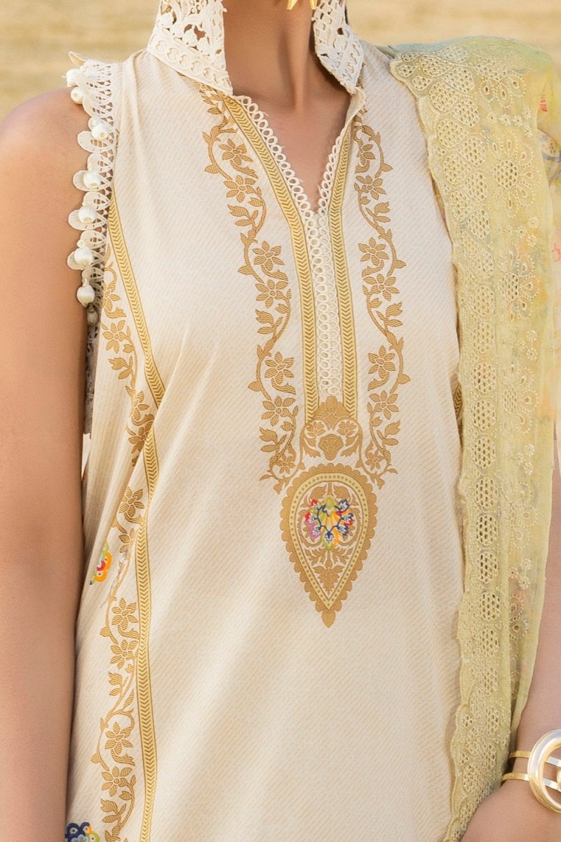 Gul Ahmed 3 Piece Unstitched Printed Lawn Suit with Embroidered Chiffon Dupatta BCT-52013